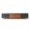 Szafka RTV z MDF w kolorze orzechowym i czarnym, 180 x 40 x 45 cm