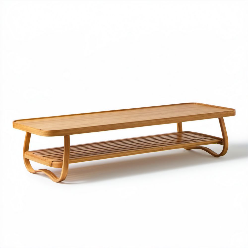 Szafka RTV z naturalnego bambusa, prostokątna, 180 × 40 × 45 cm