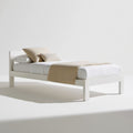 Łóżko jednoosobowe białe z litego drewna sosnowego 90 × 200 cm