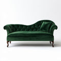 Dwuosobowa sofa z aksamitu poliestrowego ciemnozielona z ciemnobrązowymi nogami 160 x 82 x 92 cm